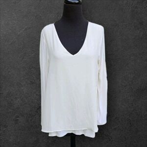J.Jill Wherever Collection White Sheer Lined Tunic Top S Asymmetric Hem Minimal